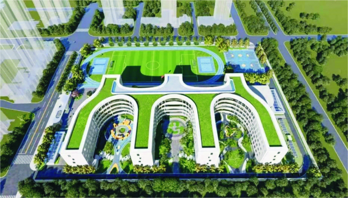 滨江未来实验小学校园鸟瞰图